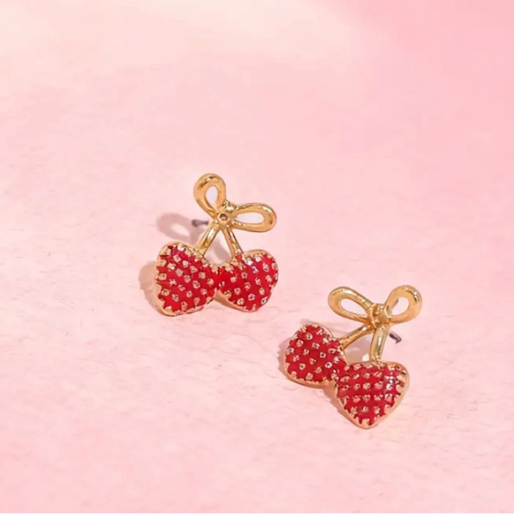 Strawberry Bow Earrings